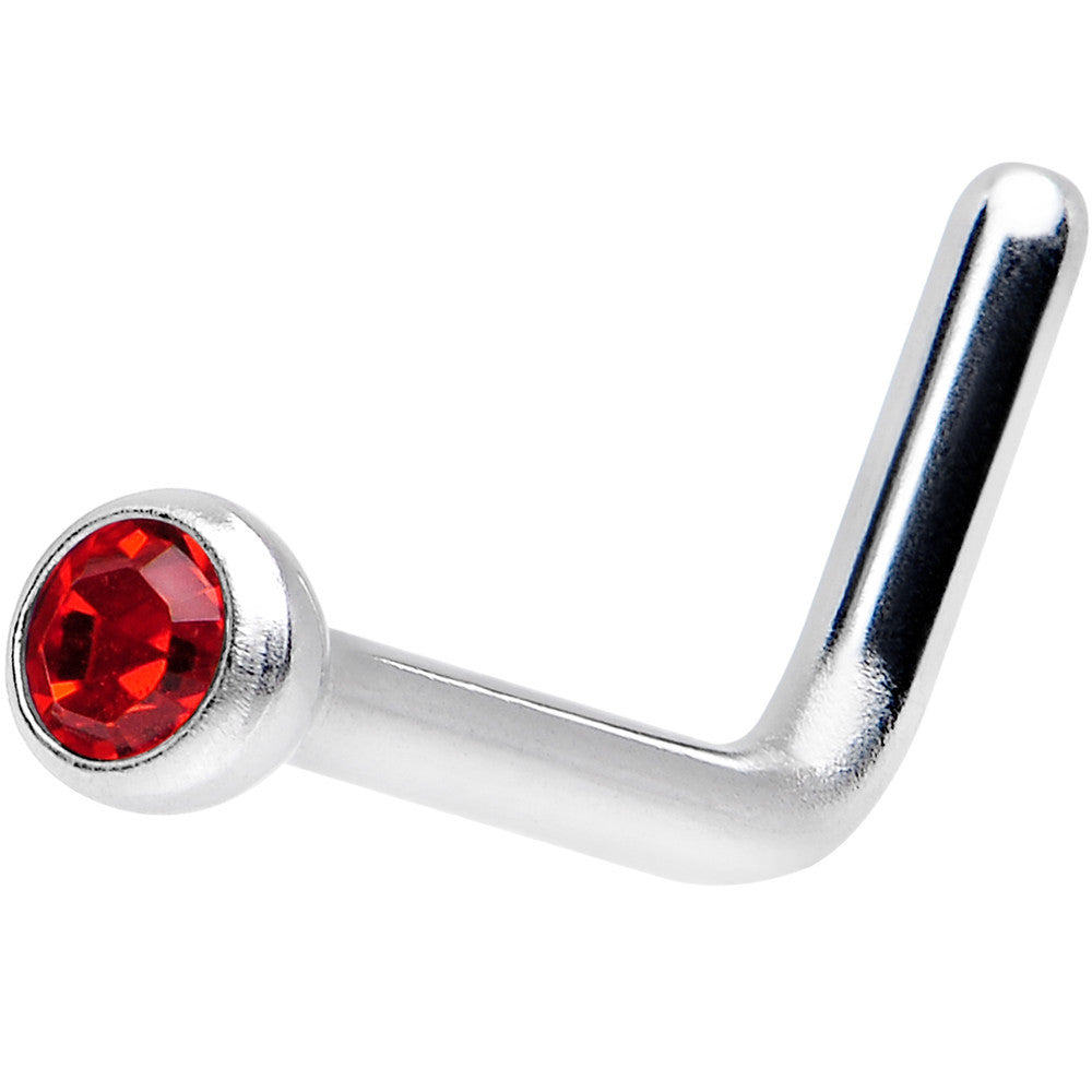 20G Hyacinth L-Shaped Nose Ring Created with Crystals