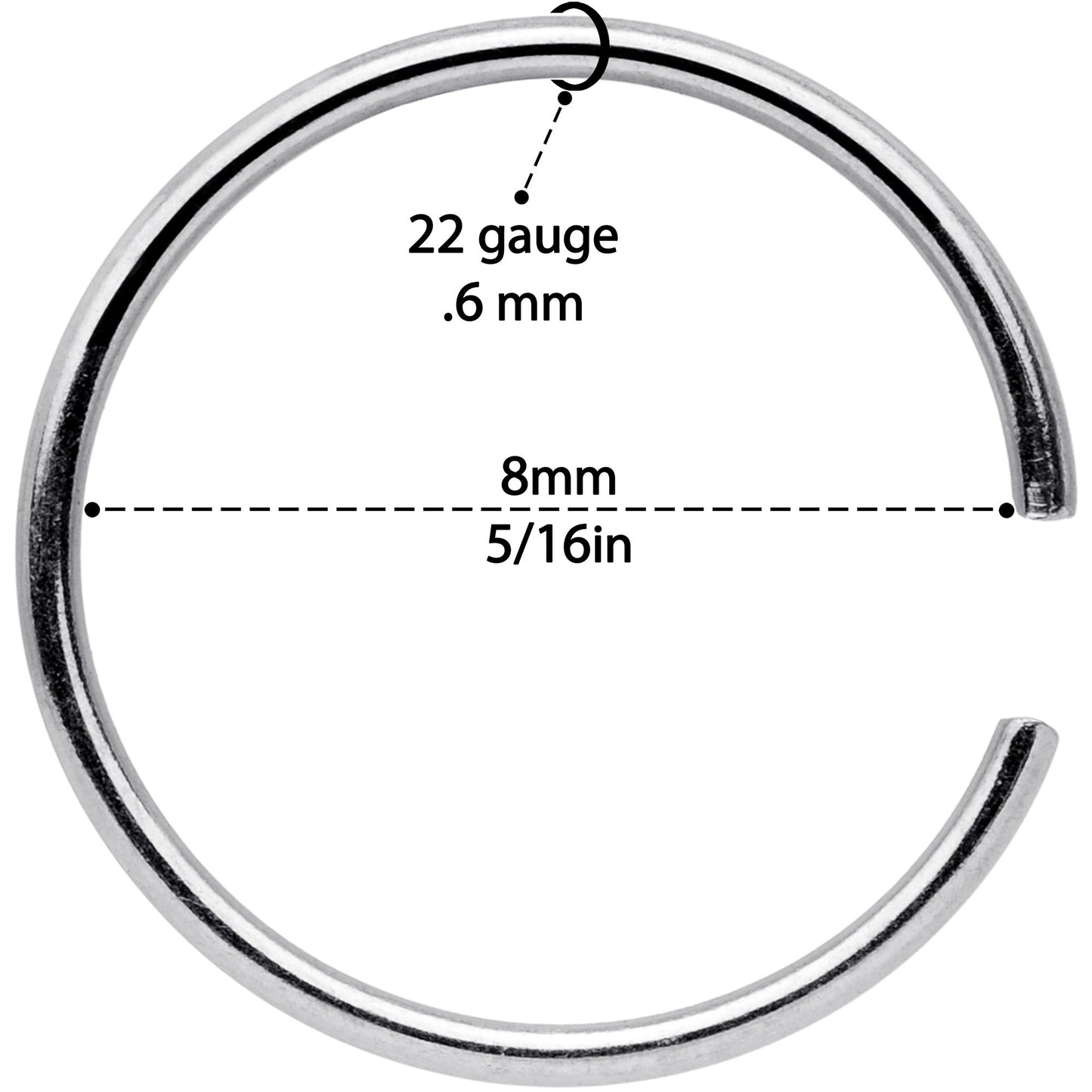 22G 5/16 Steel Rose Gold Tone Anodized Seamless Circular Ring Set of 12