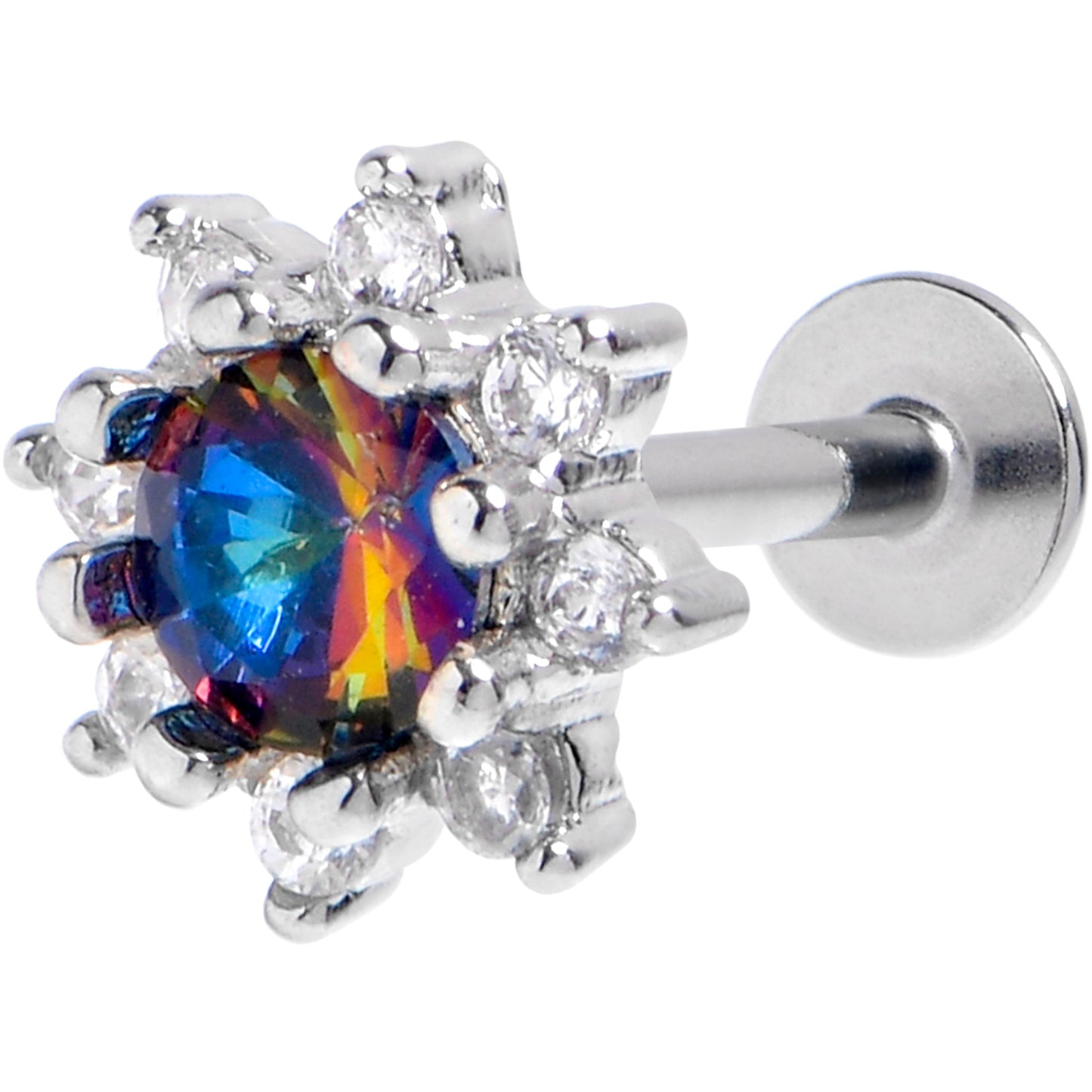 16G 1/4 Vitrail Clear Gem Baroque Sun Labret