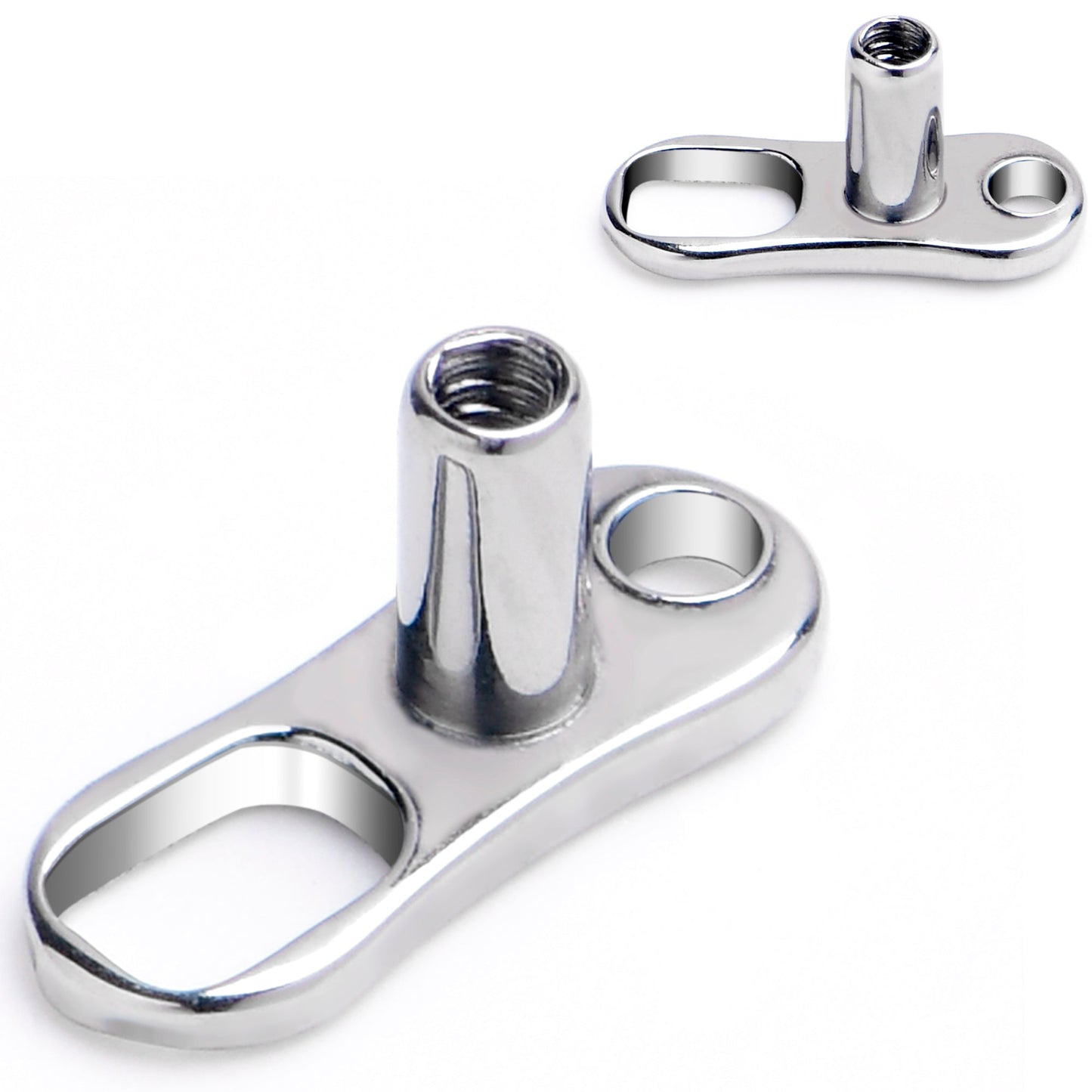 16G 2.5mm Rise 2 Hole Implant Grade Titanium Dermal Anchor Base