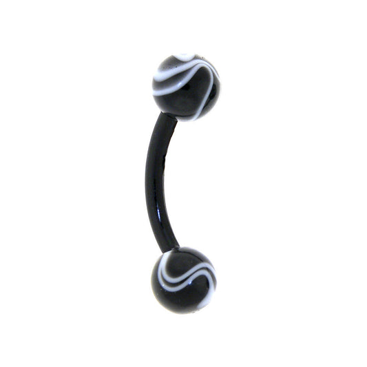 Bioplast Black Marble Eyebrow Ring