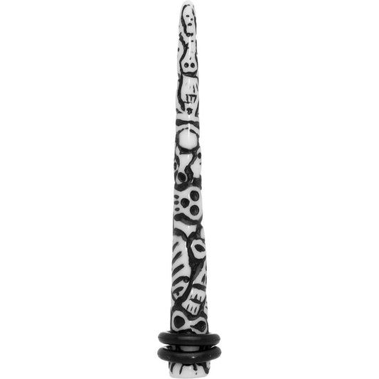 2G Black White Resin Native Skull Taper