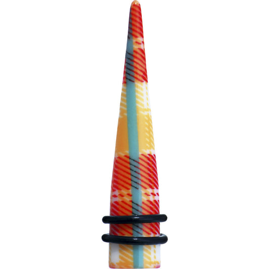 00G Acrylic Plaid Taper Ear Plug