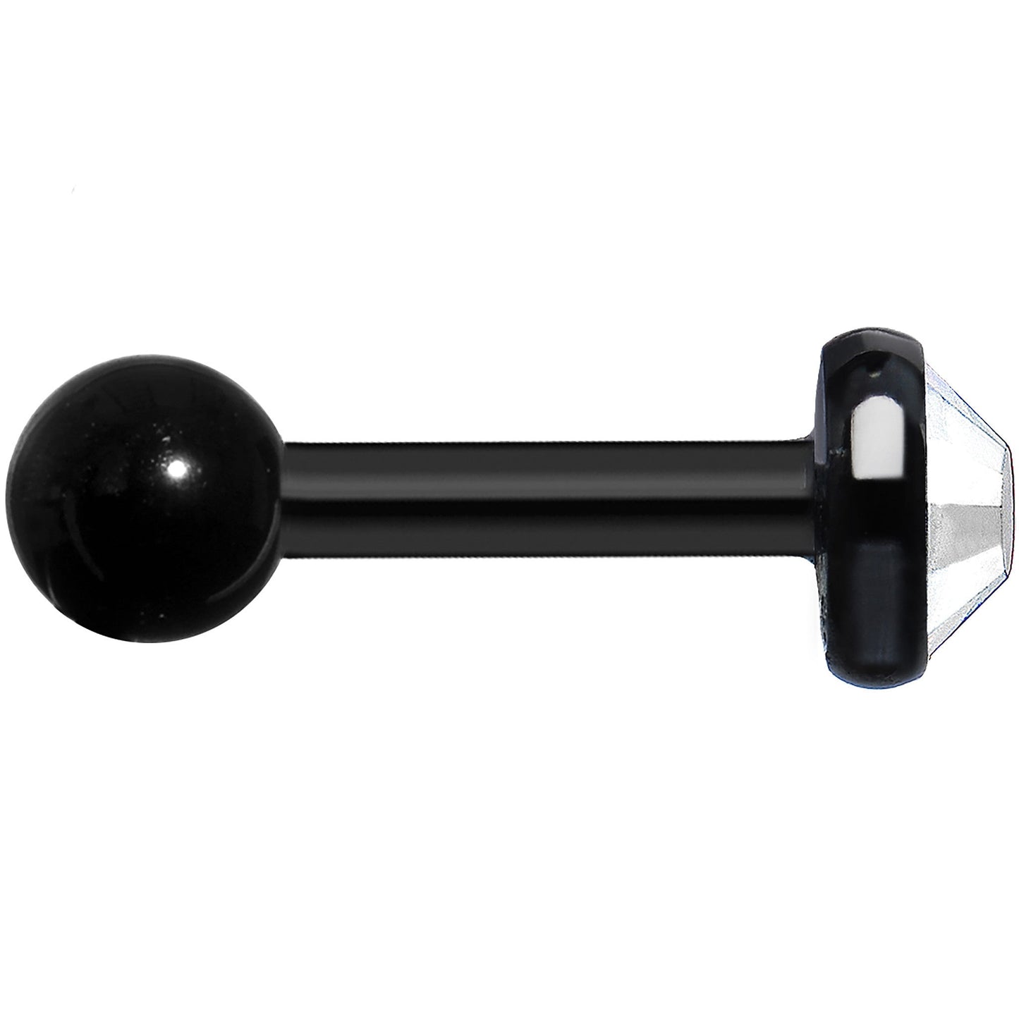 4mm Clear Gem Black IP Tragus Cartilage Earring