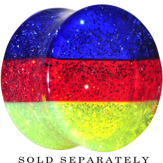 5/8 Green Red Blue Acrylic Vibrant Glitter Saddle Plug
