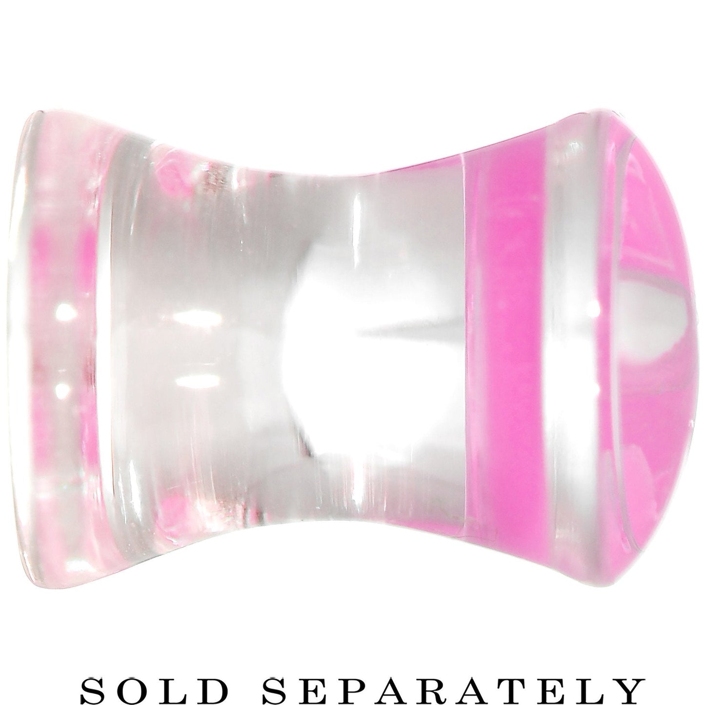 Clear Pink Acrylic Set Sail Nautical Anchor Saddle Plug Available in Sizes 6mm to 20mm