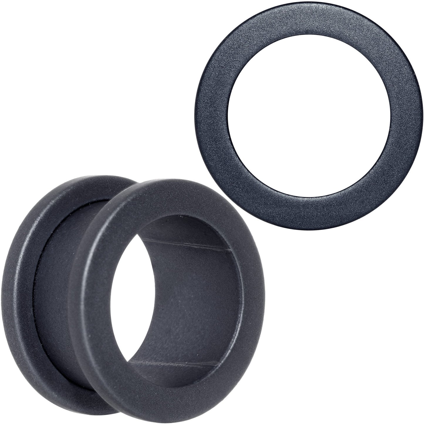 Brown Matte Silicone Screw Fit Tunnel Plug Set 6mm to 25mm