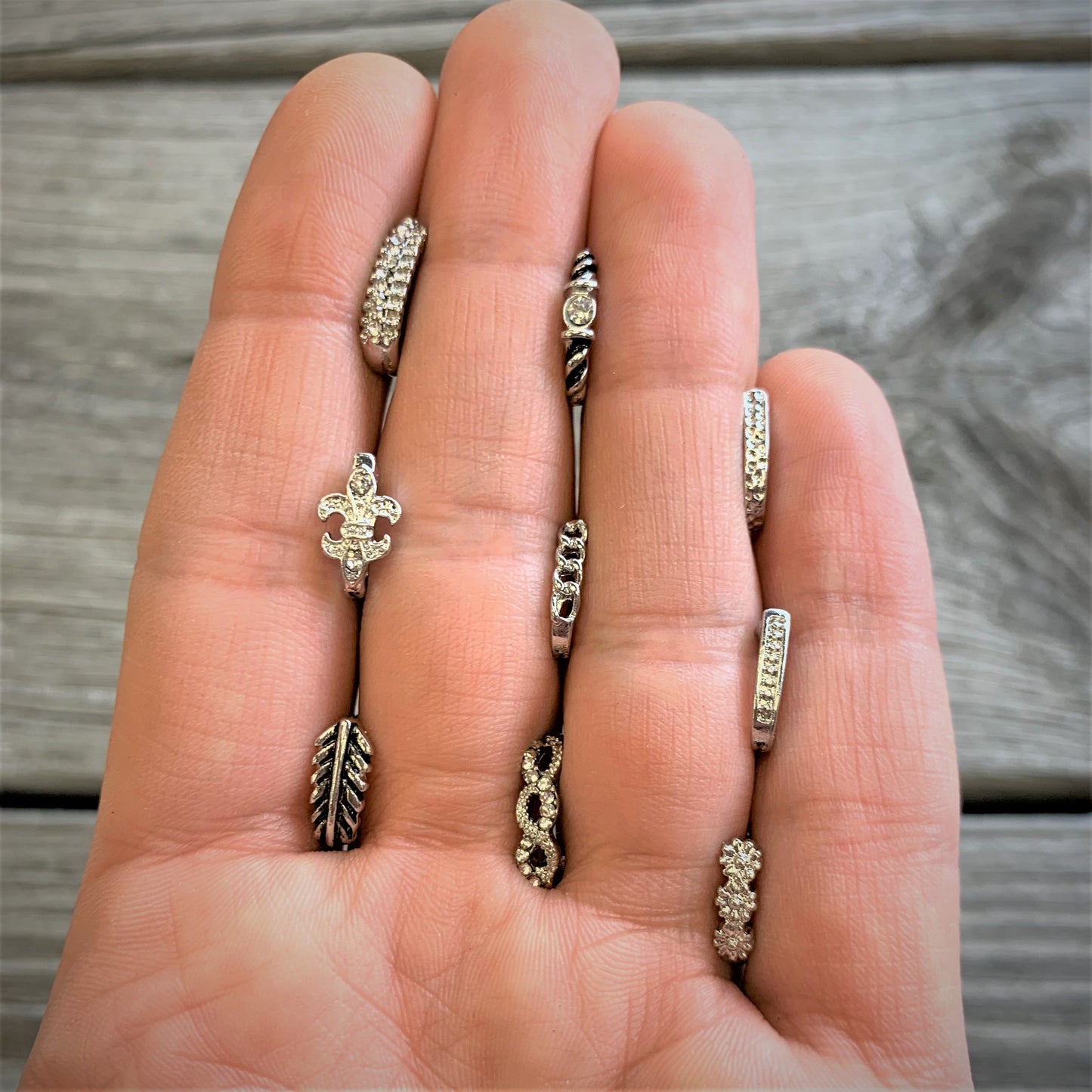 20G 3/8 Clear Gem Fleur De Lis Faux Hoop Nose Bone