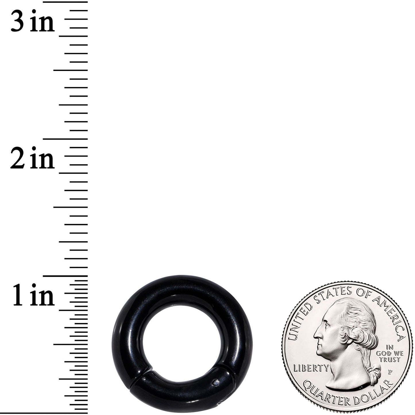 2G 9/16 Black PVD Steel Hinged Segment Ring