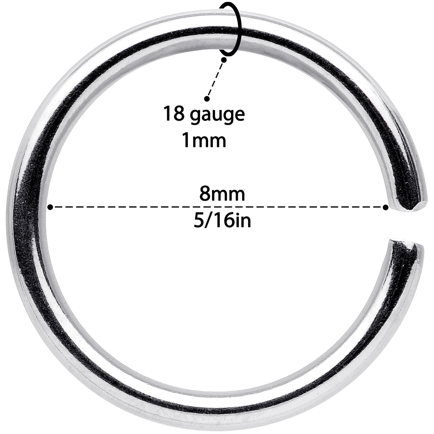 18G 5/16 Blue Anodized Steel Seamless Nose Hoop Set of 12