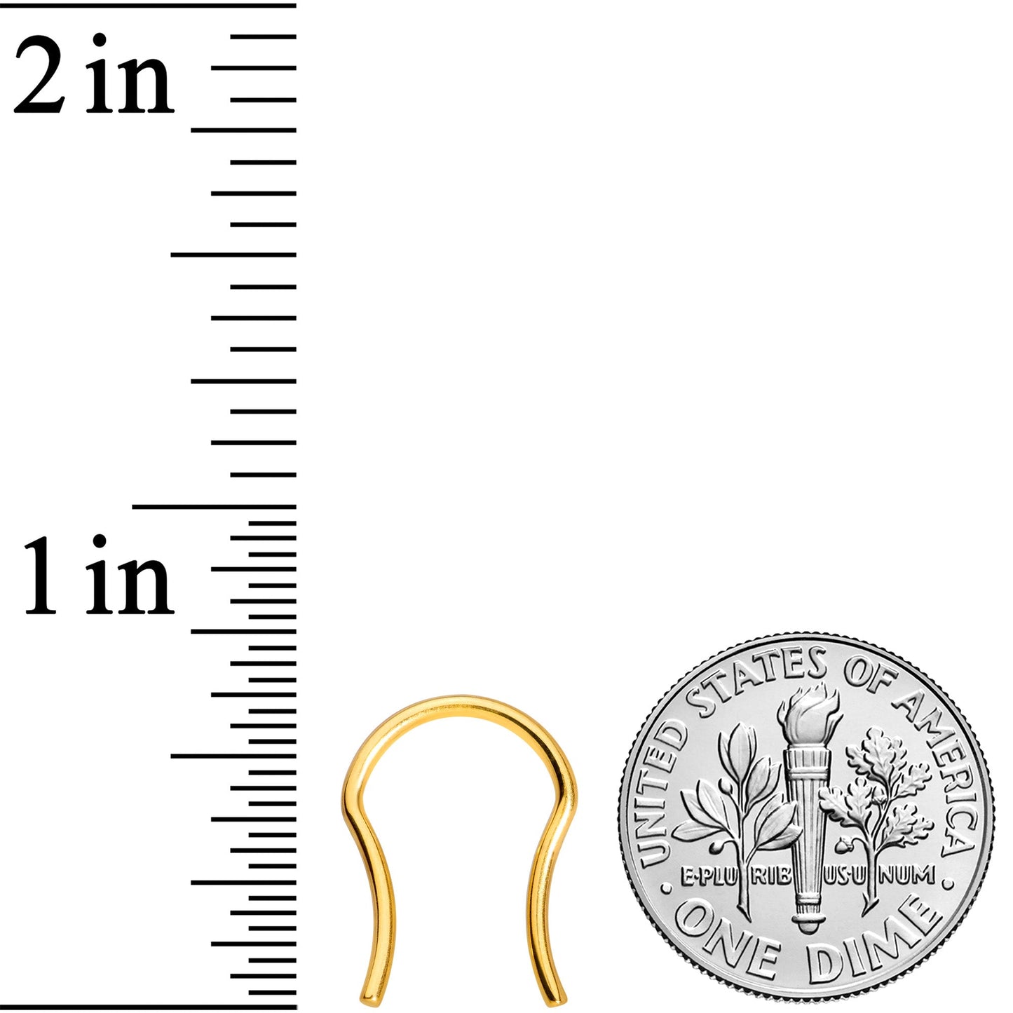 16G 5/8 Gold Tone ASTM F-136 Implant Grade Titanium Septum Retainer