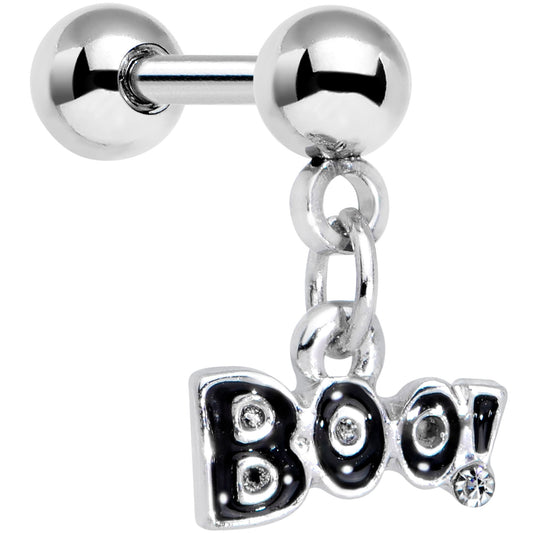 16G 1/4 Clear Gem Boo Halloween Dangle Cartilage Tragus Earring