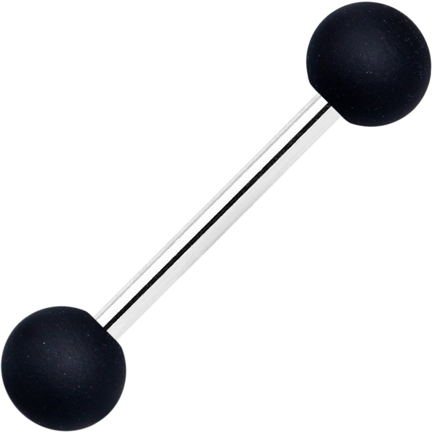 Clear Gem Black Purple Heart Matte Stripe Barbell Tongue Ring Set of 4