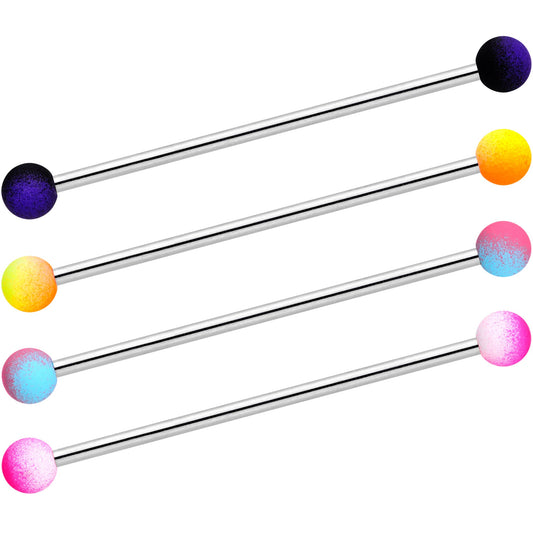 14G Pink Brown Ombre Soft Finish Industrial Barbell 38mm Set of 4