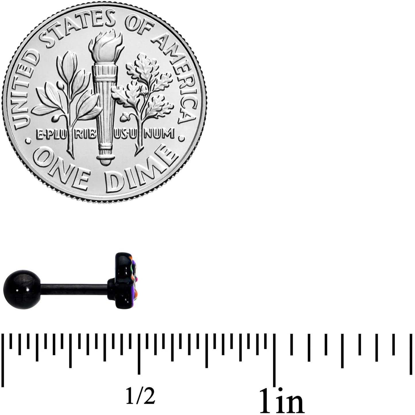 16G 1/4 Black Boo Party Halloween Cartilage Tragus Earring