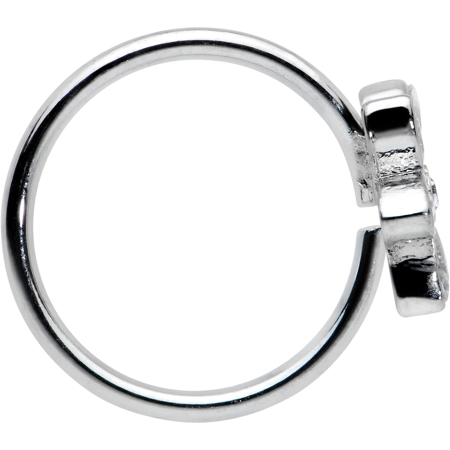 20G 5/16 Clear Gem Fancy Flower Seamless Nose Hoop