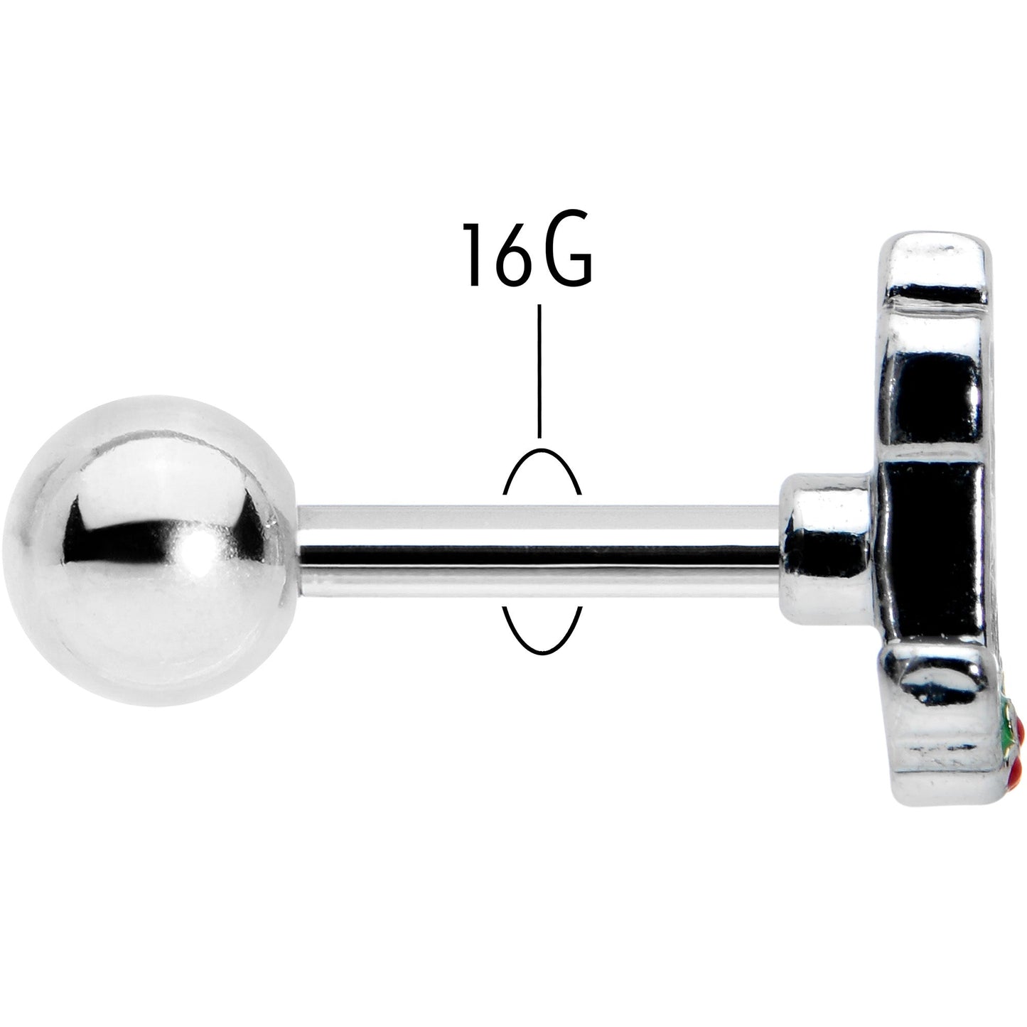 16G 1/4 Sweet Holiday Christmas Candle Cartilage Tragus Earring