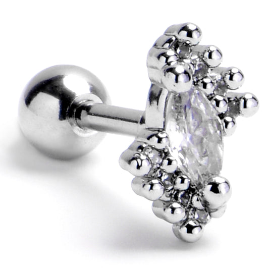 16G 1/4 Clear Gem Firey Drop Cartilage Tragus Earring