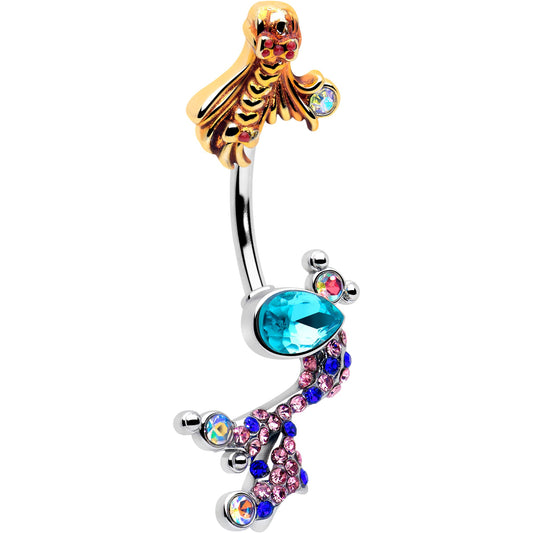 Aurora Gem Abstract Mermaid Double Mount Belly Ring
