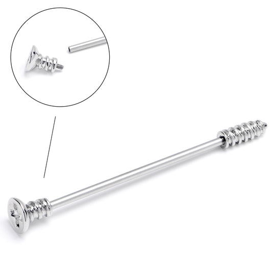14G Internally Threaded Optical Illusion Industrial Barbell 38mm
