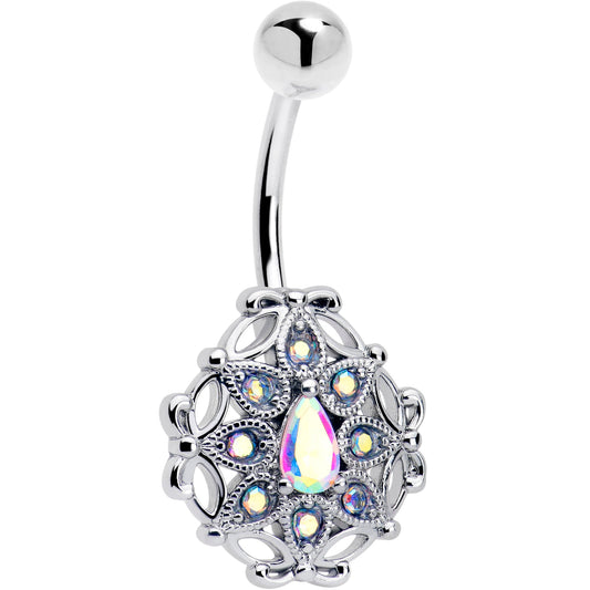 Aurora Gem Retro Sunburst Belly Ring