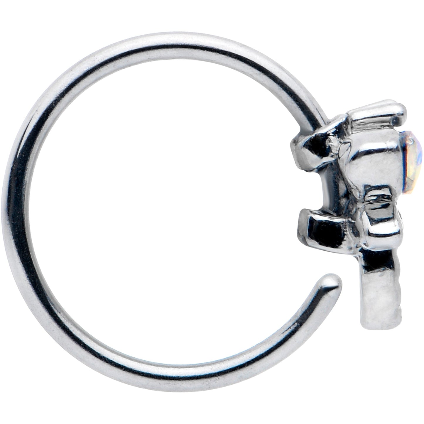 20G 5/16 Aurora CZ Gem Understated Dragonfly Nose Hoop