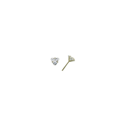 14k Yellow Gold .23ct Cubic Zirconia Triangle Earrings