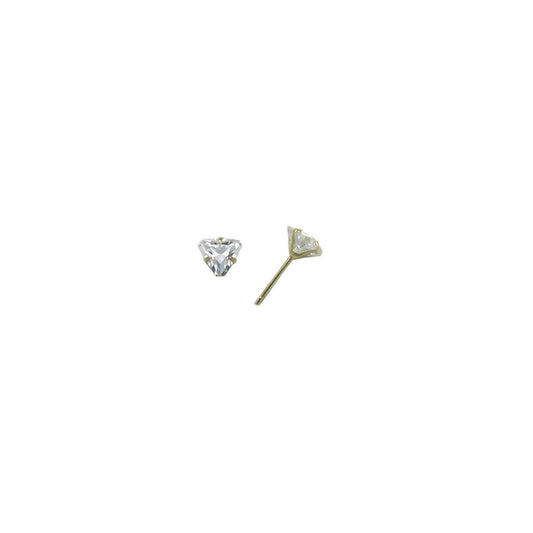14k Yellow Gold .47ct Cubic Zirconia Triangle Earrings