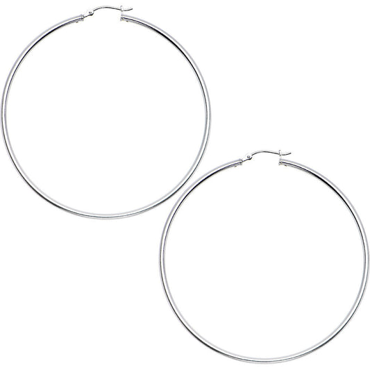 925 Sterling Silver 2 Inch Hoop Earrings