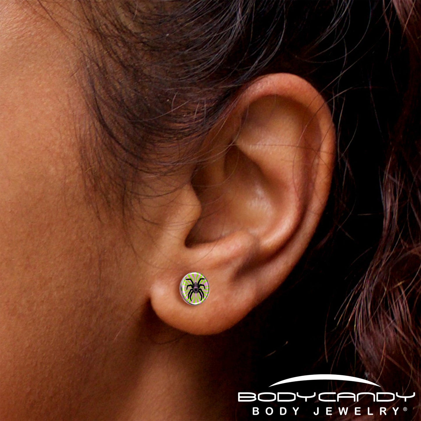 Psychedelic Spider Stud Earrings by Onyx O