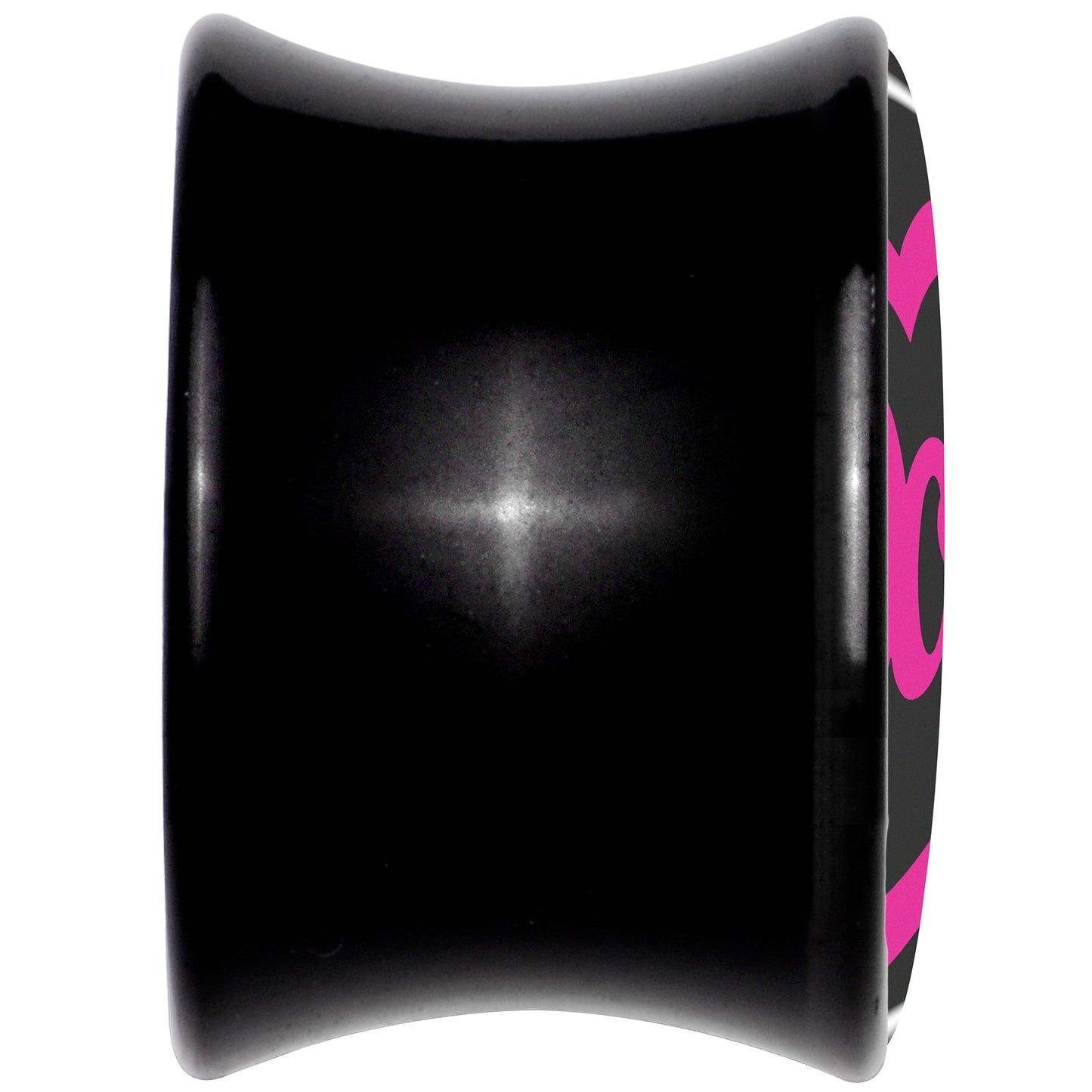 Hollow Heart Doll Word Black Acrylic Saddle Plug Set by Onyx O