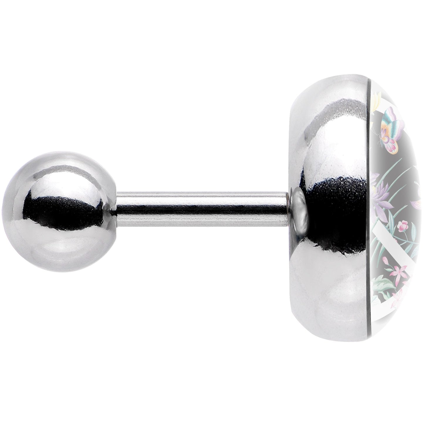 16G 1/4 Floral Peace Sign Tragus Cartilage Earring