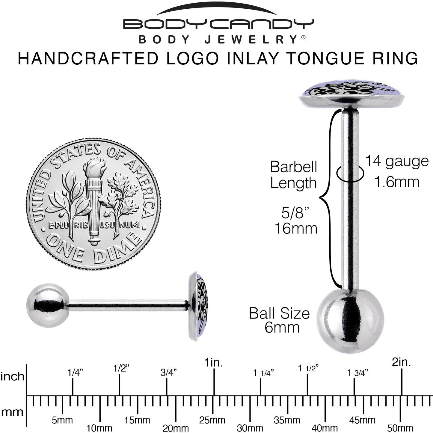 Leaping Leapfrog Spiders Barbell Tongue Ring by Onyx O