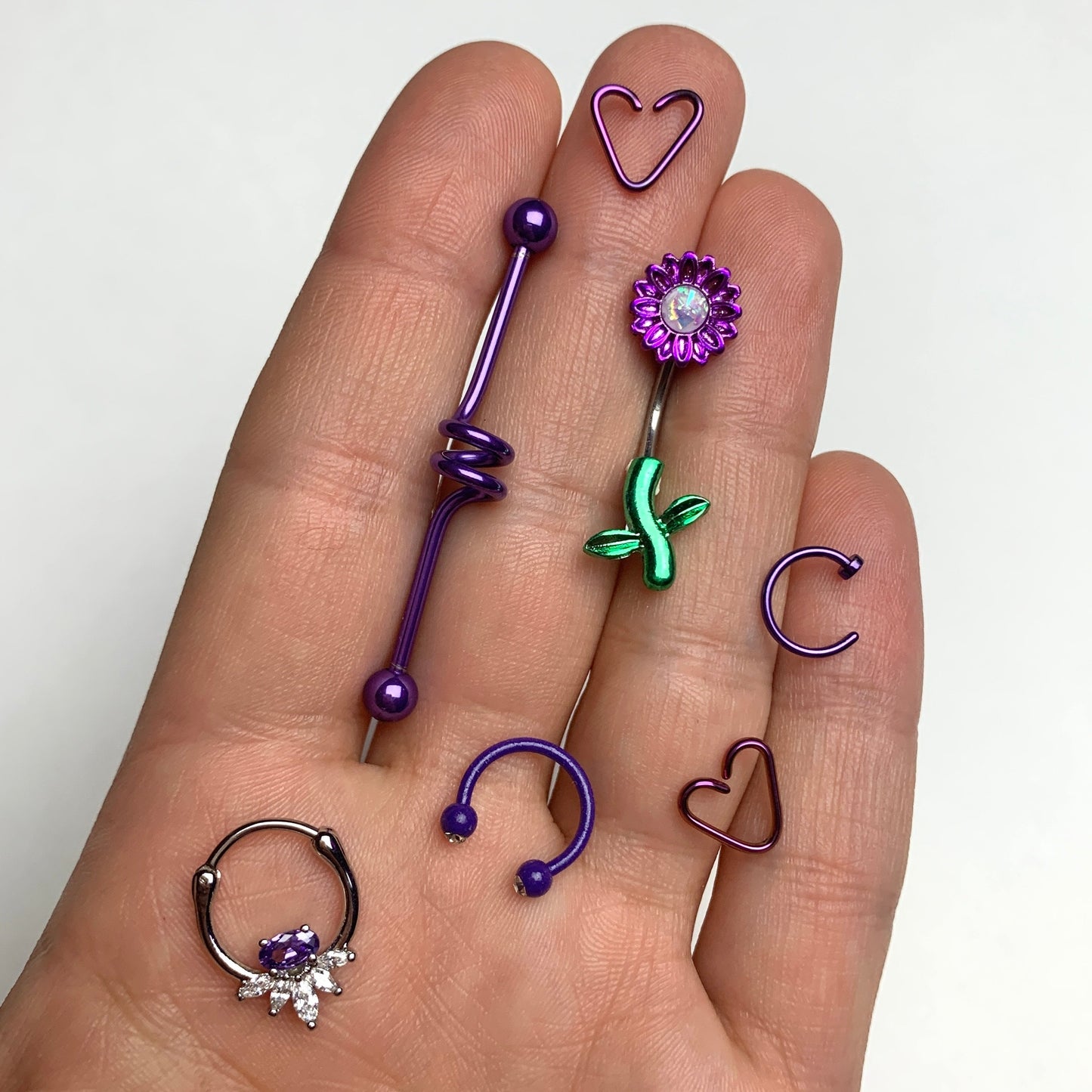 20G 3/8 Purple Anodized Titanium Nose Hoop