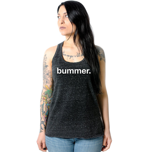 Bummer Black Gray Cosmic Twist Back Tank Top