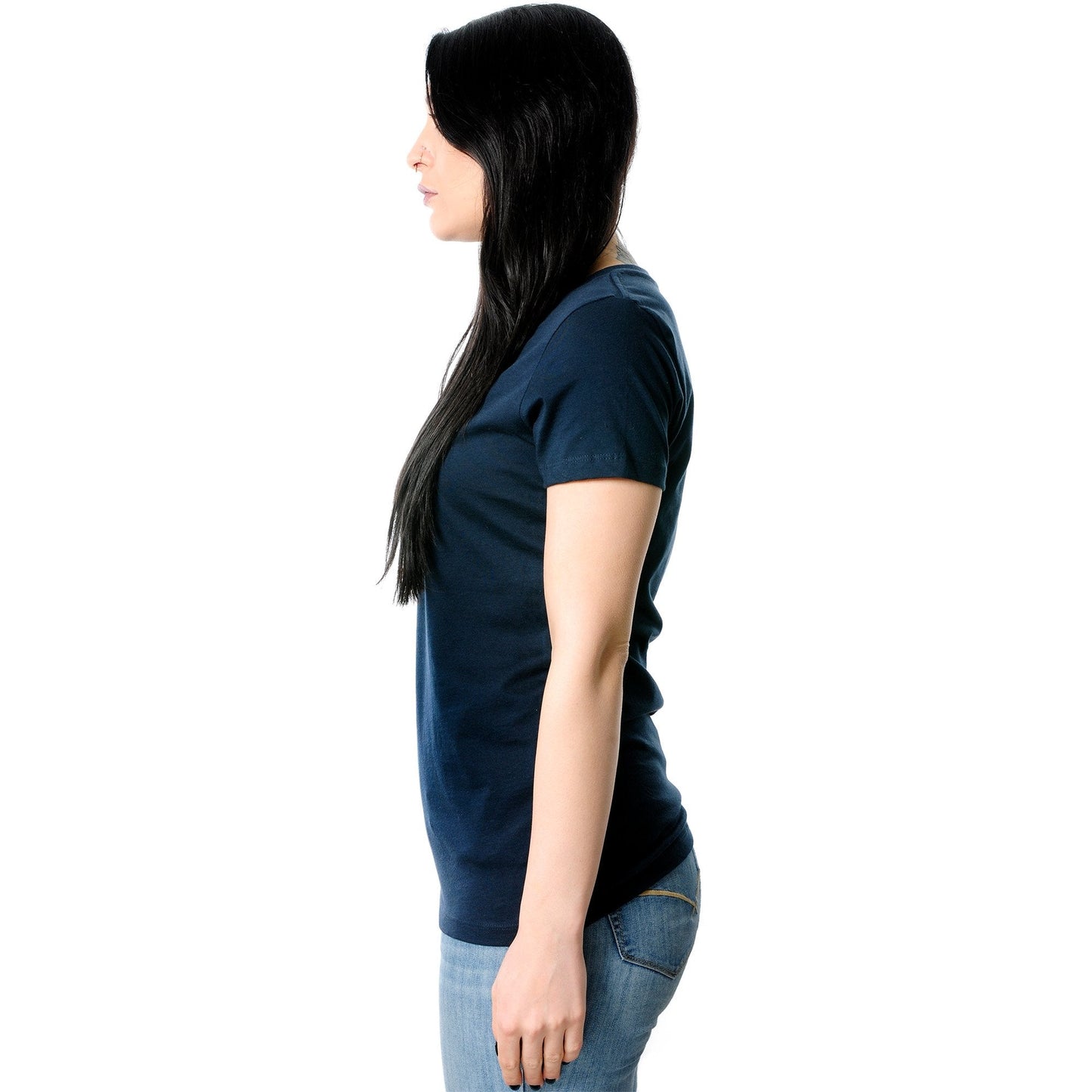 They're Called Plugs NotGs Black Tapered V-Neck Tee Shirt